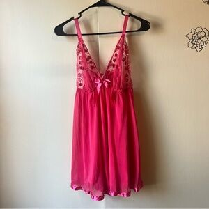 Elegant Pink Lace Nightgown 1X Women lingerie